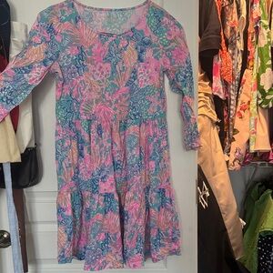 Lilly Pulitzer Kids Dress in Pink and Blue Floral